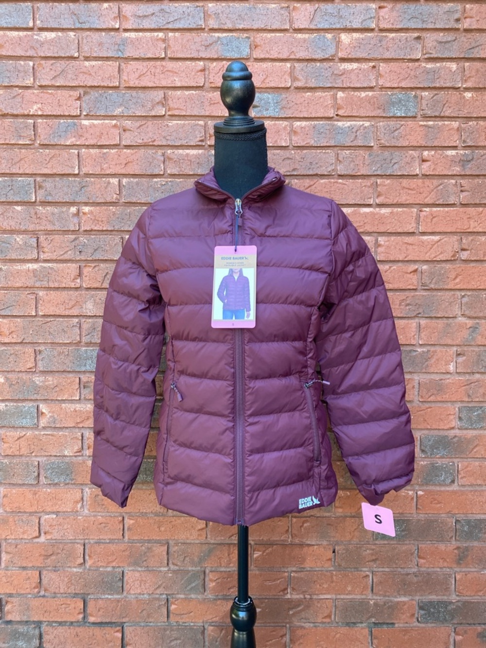 NWT Eddie Bauer Women's Burgundy Packable Puffer Jacket S